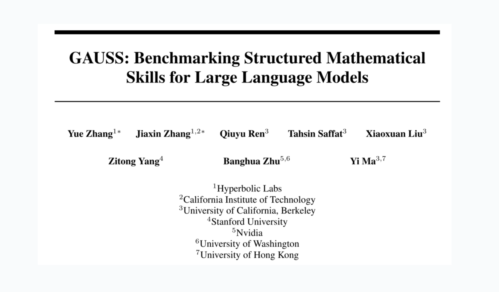 马毅联合顶级名校数学博士推出大模型数学能力专业评价框架GAUSS 