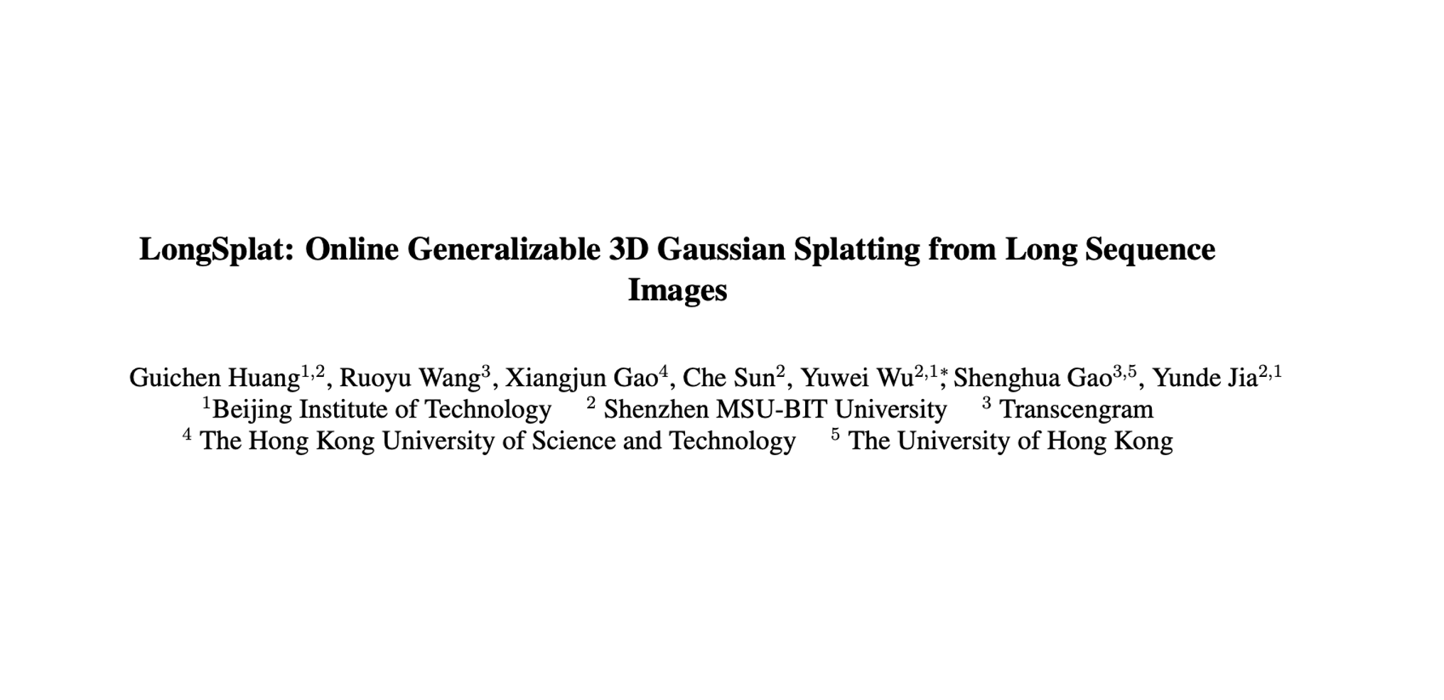 LongSplat入选AAAI 2026 Oral：一种面向长序列图像的在线3D高斯重建框架